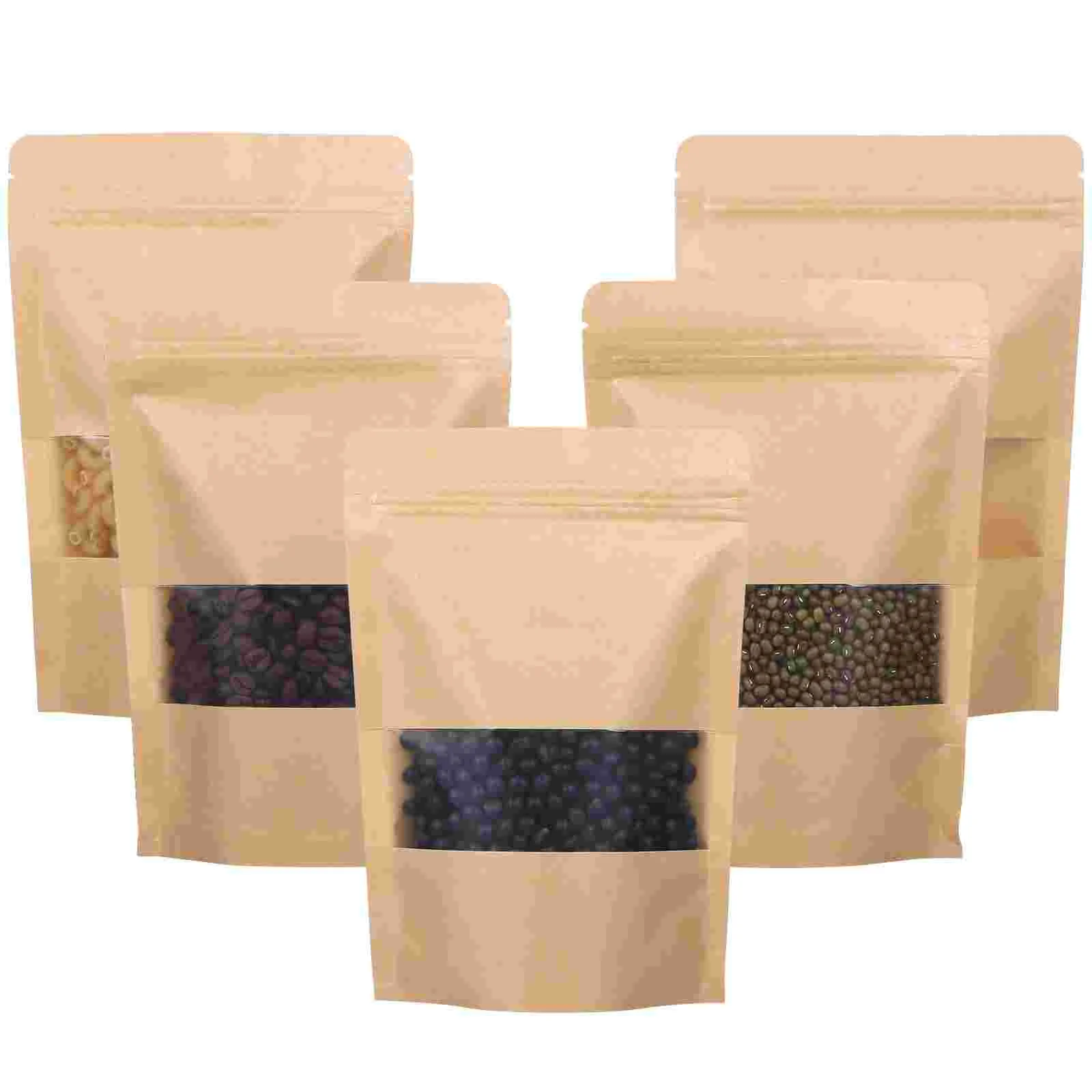

50 Pcs Other Tidying and Dustproof Appliances Coffee Bags Kraft Paper Sealable Treat