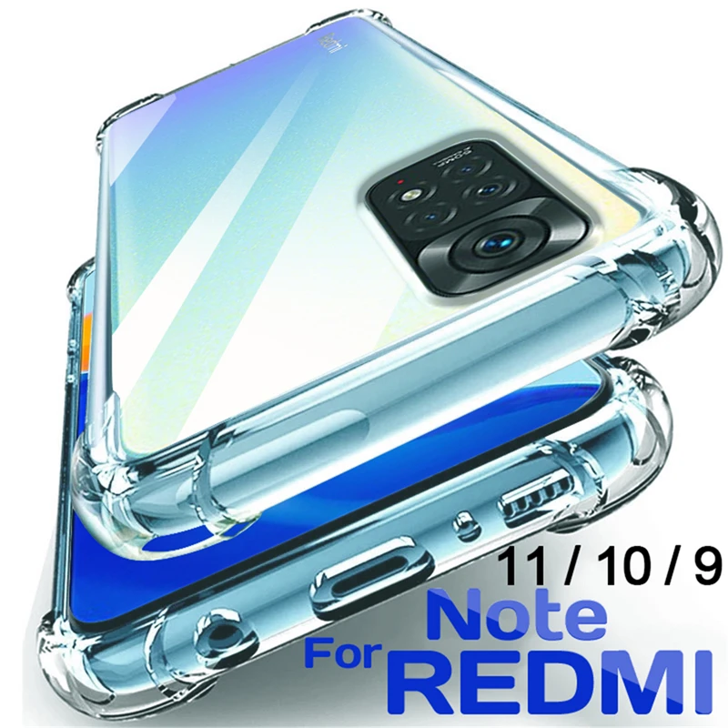 Shockproof Phone Case For Xiaomi Redmi Note 11 10 Pro Max Soft TPU Silicone Cover For Redmi Note 9 8 7 6 Pro 11S 10S 9S Cases