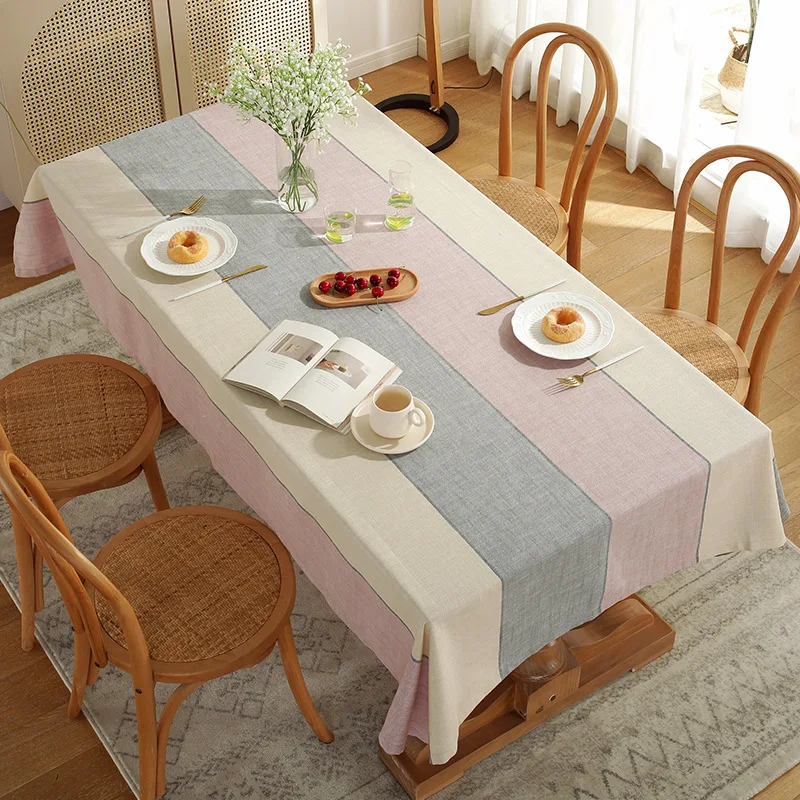 

Современная Минималистичная полосатая скатерть, водонепроницаемая и маслостойкая ткань для ресторана, искусственного кофейного столика, Пыленепроницаемая ткань