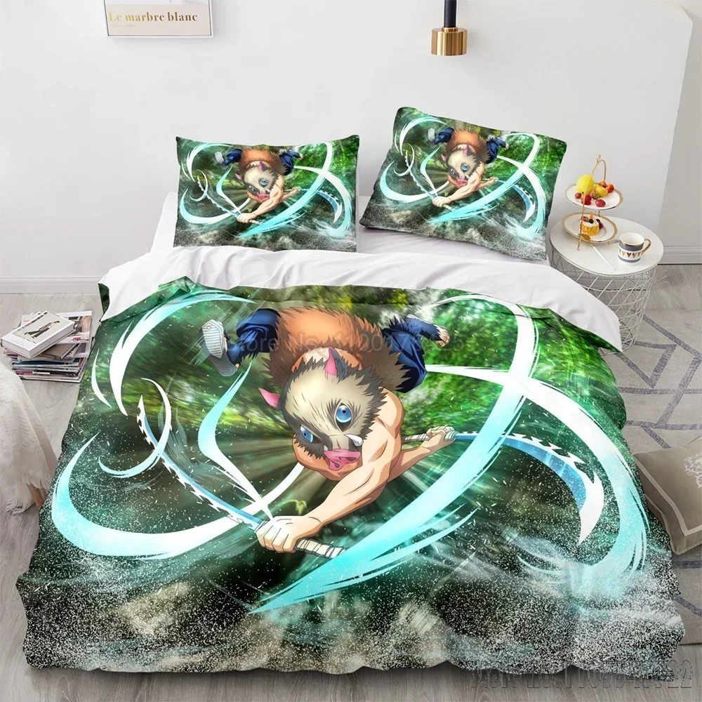 Demon Slayer Agatsuma Zenitsu Duvet Cover Set HD Comforter Cover for Kids Bedding Sets Bedclothes Bedroom Decor 5