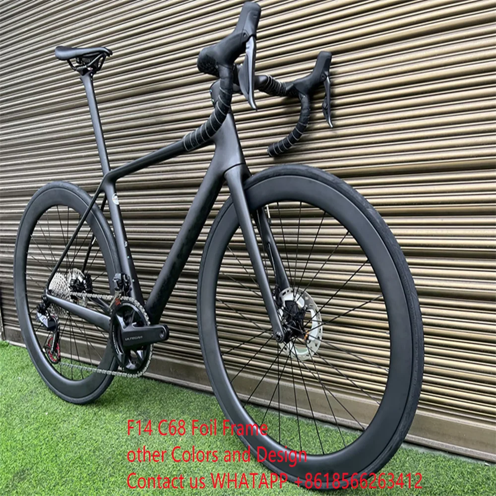 

T1100 R5 Carbon Complete Bike Set, Black Bicycle, Glossy Rim, Disc Brake, 105 R7020 R8020, groupset, 30 Colors