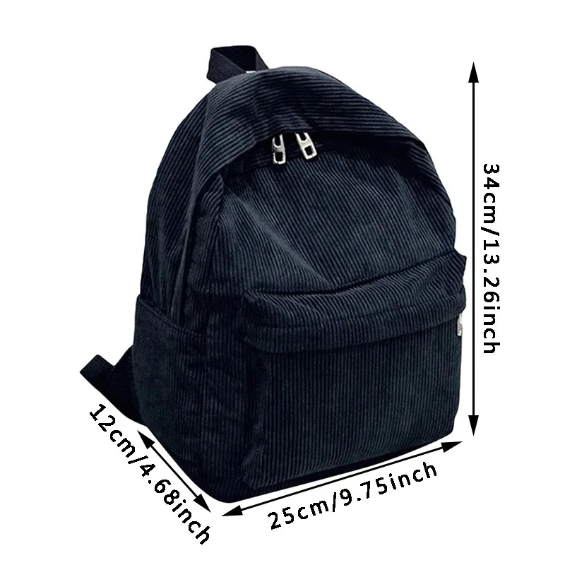 Womens Backpack Corduroy Backpack College Style Multi purpose Large capacity Outdoor Trendy Student Schoolbag