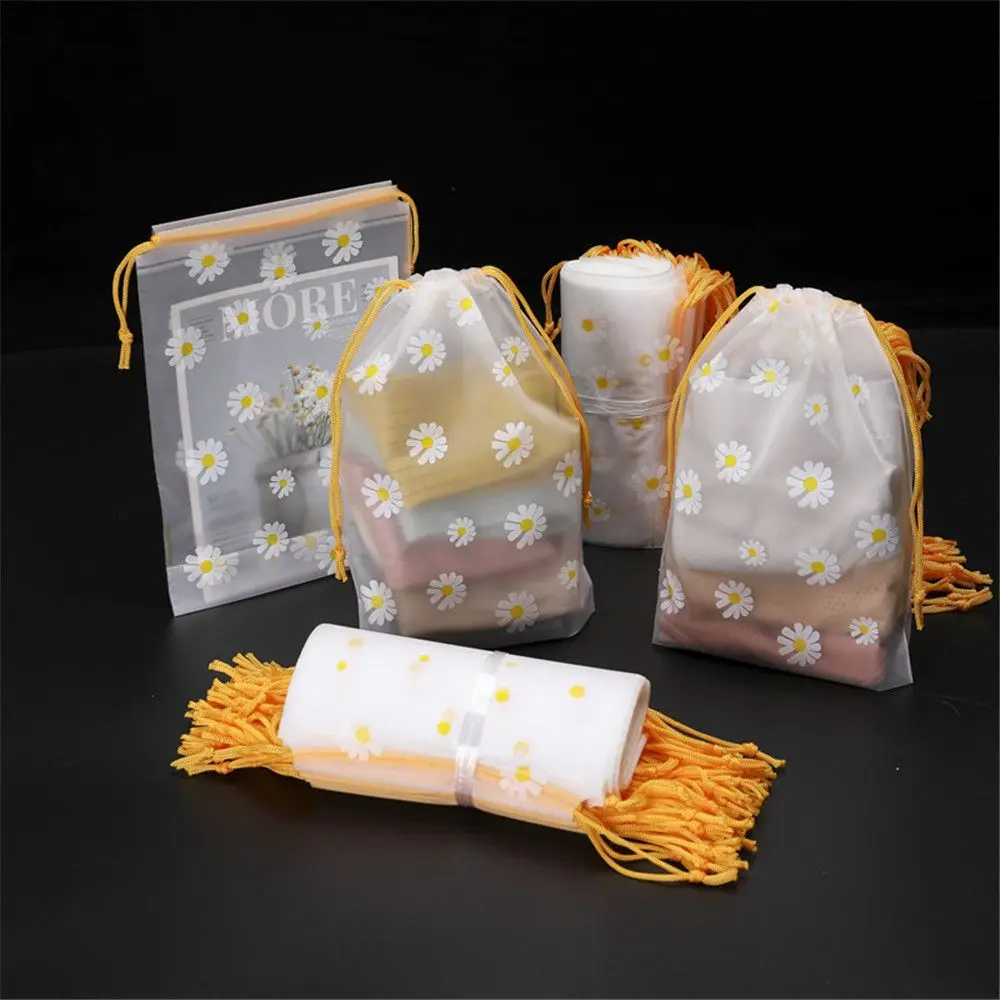 Storage Bag 1PC Drawstring Waterproof Packaging Matte Transparent Household Travel Clothing Wardrobe Foldable
