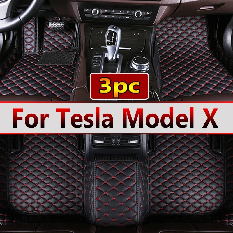 

Автомобильные коврики для Tesla Model X, 7 мест, 2015 ~ 2022, полный комплект, роскошные коврики, коврик с защитой от грязи, кожаный коврик, автомобильные аксессуары, автомобильные коврики