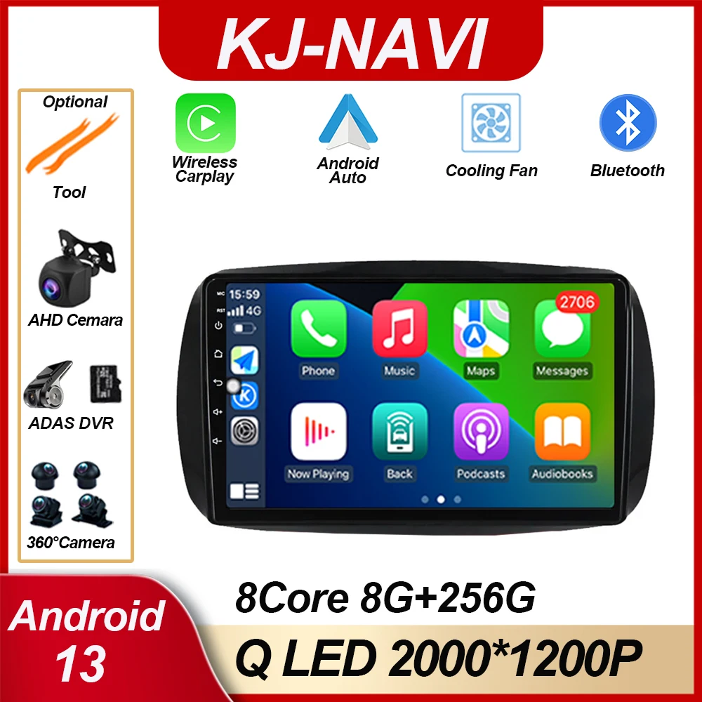 

Android 13 For Mercedes Smart 453 Fortwo 2014 - 2020 4G Wifi Bluetooth 9 inch 8 Core Radio Stereo Navigation System Multimedia