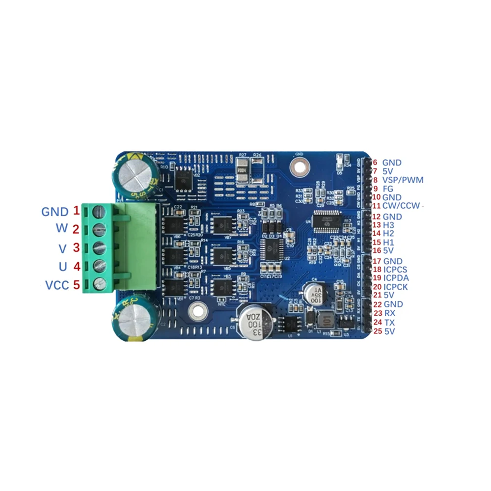 Contrôleur moteur 20A 1600W installé avec dissipateur thermique et connecteurs étanches