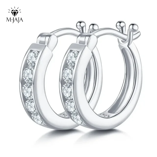 M-JAJA 15mm Moissanite boucles d'oreilles Rose/jaune/blanc plaqué or S925 en argent Sterling diamants boucles d'oreilles bijoux fins pour les femmes 1