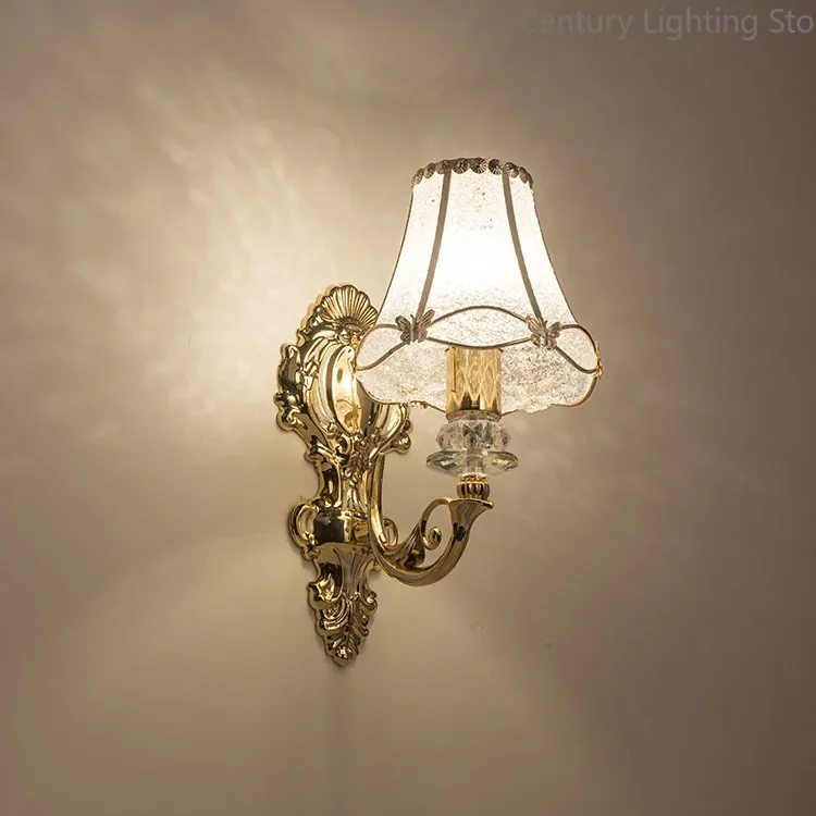 

European Minimalist Glass Wall Lamp Living Room TV Wall Room Bedroom Double Head Bedside Lamp KTV Hotel Wall Lamp