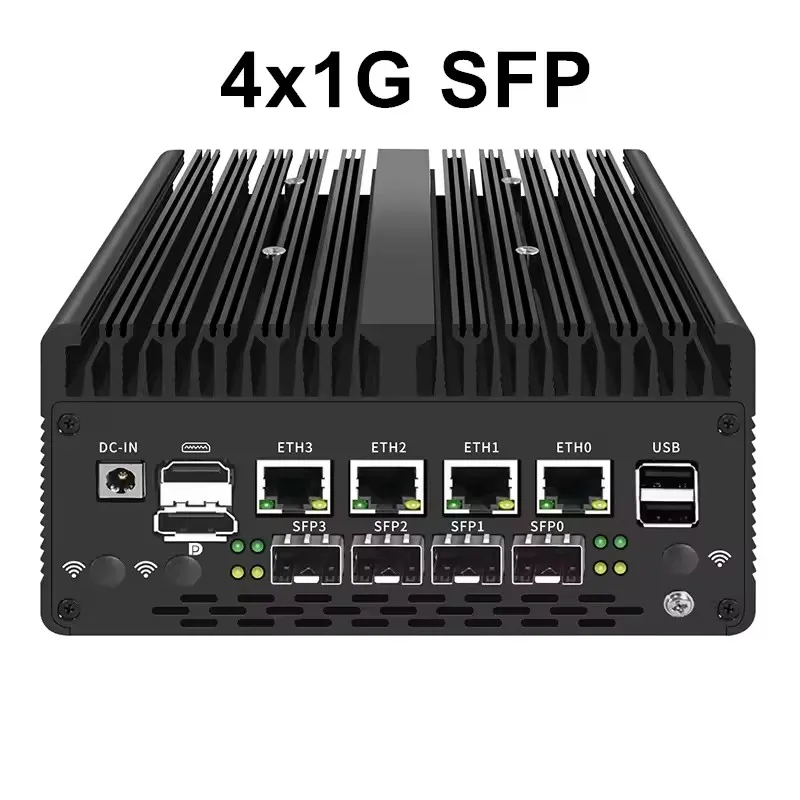 New 12th Gen Solid Firewall Appliance Intel Pentium Gold 8505 10G/1G SFP 4*2.5G RJ45 LAN 2*DDR5 NVMe Mini PC Proxmox ESXi Server 4