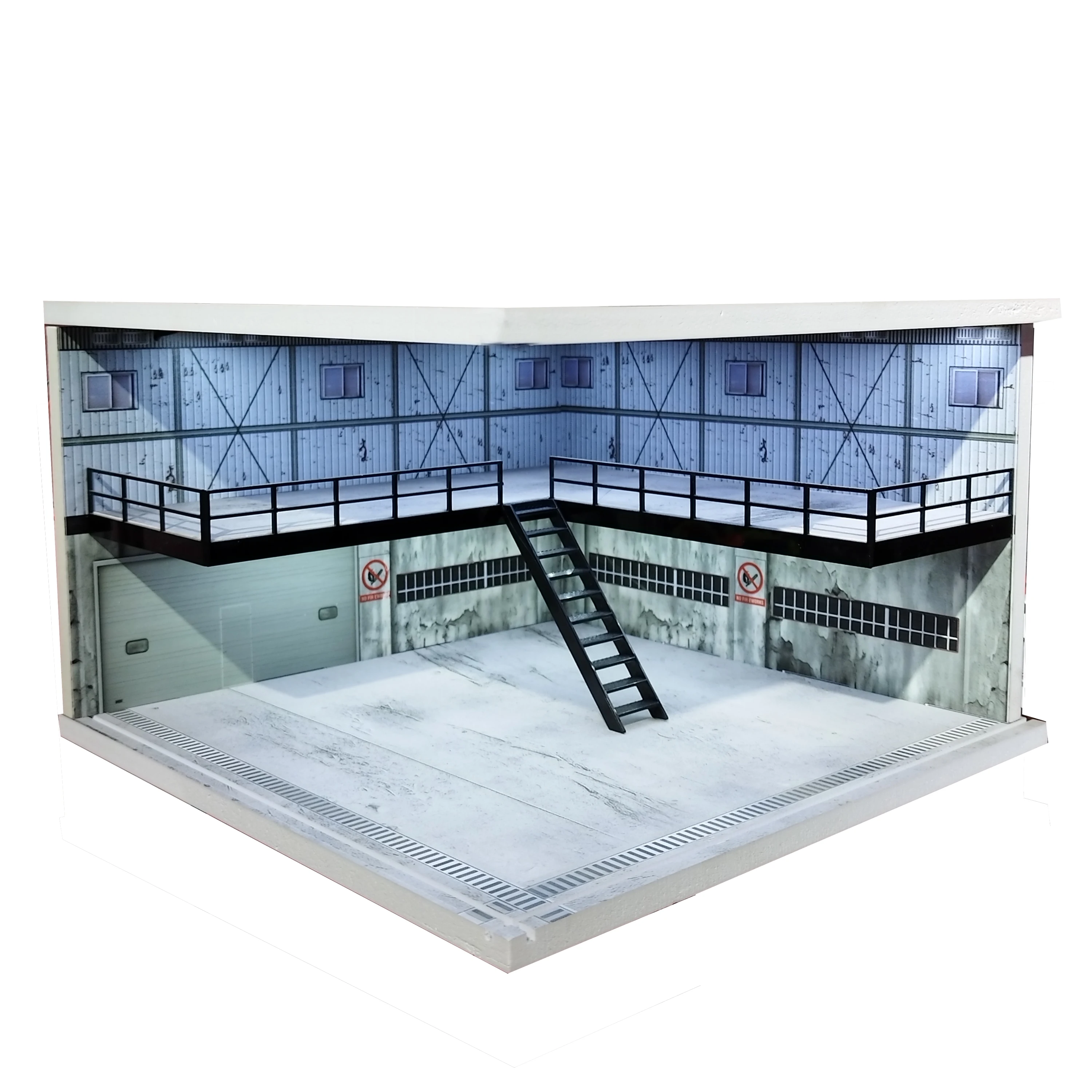 1/64 1/32 1/24 1/18 스케일 USB LED 조립식 자동차 미니어처 디오라마 차고 모델 키트 주차장 디스플레이 (다이캐스트 자동차용)