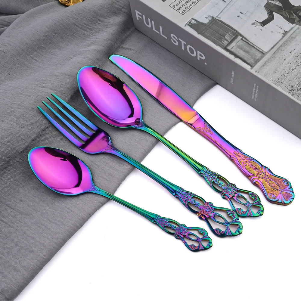 Description Picture 6 of itemAJOYOUS 30Pcs Cutlery Set Stainless Steel Dinnerware Kitchen Flatware Knife Fork Tea Spoon Western Tableware Mirror Silverware