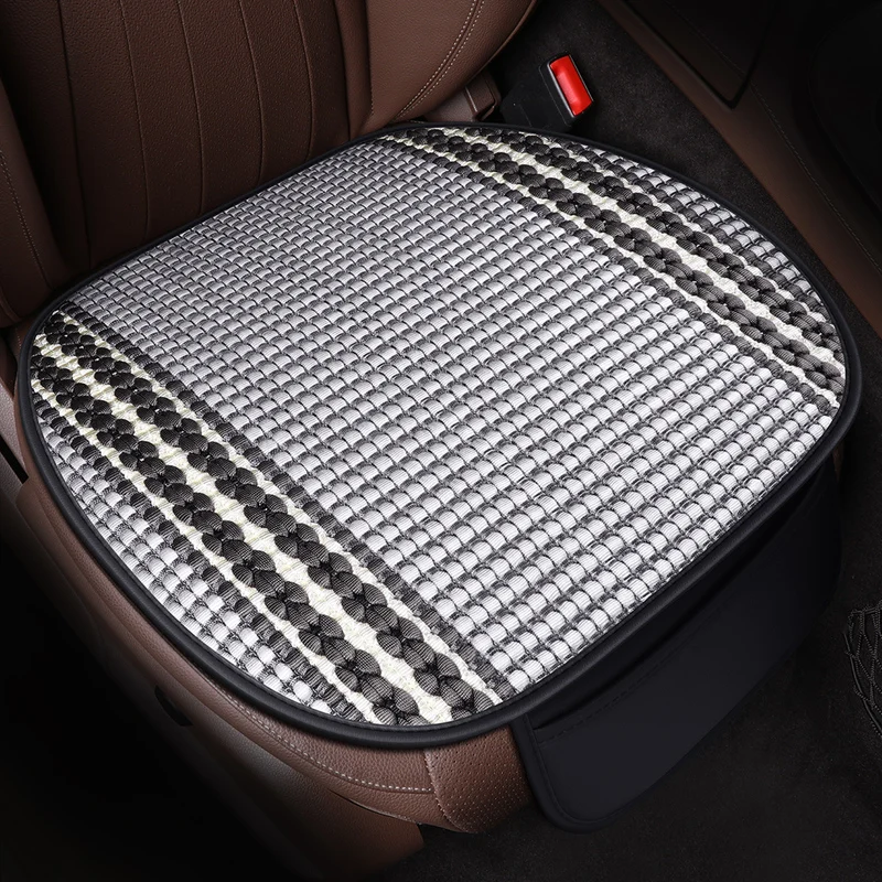 1 Pc Integrated Car Seat Cover Interior Auto Seat Cushion Lumbar Support Universal Seat Cover Accessories Ice Silk