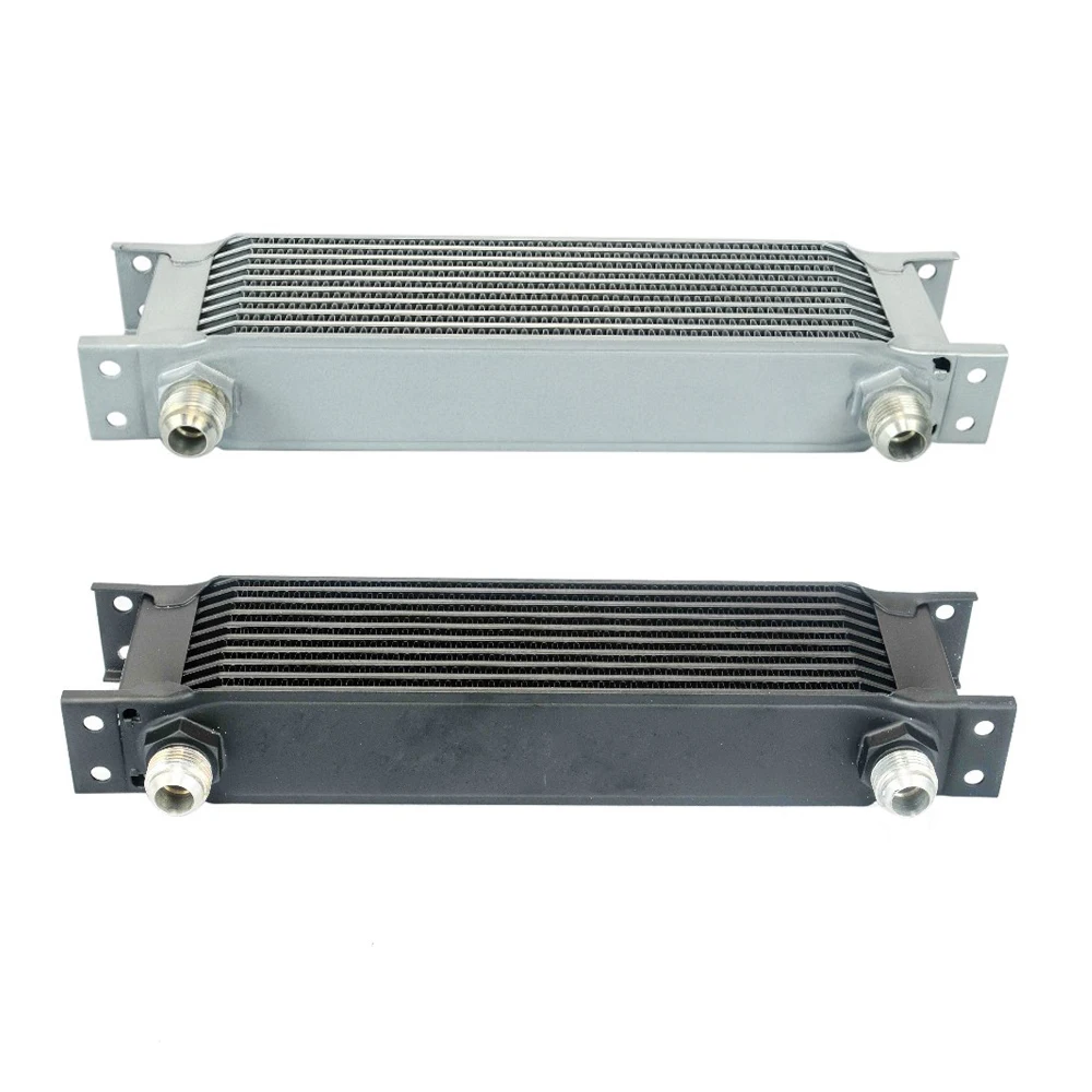 AN10 Universal 10 Rows Oil Cooler Kit Oil Filter Sandwich Adapter Staingless Steel Braided AN10 Hose Line Separator oil cooler kit