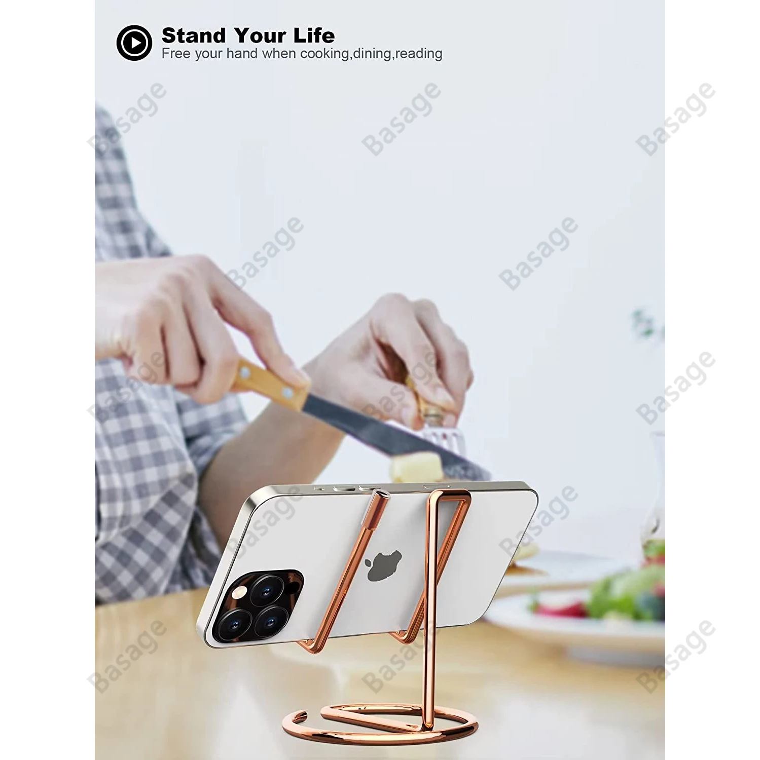 Sleek Metal Desktop Stand & Business Card Holder