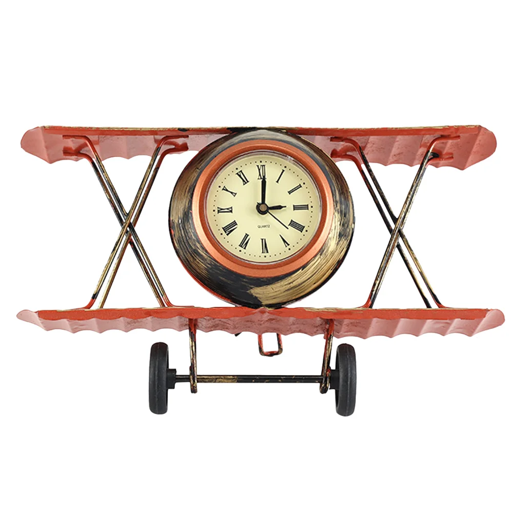 

Airplane Clock Model Abstract Statue Sculpture Home Desk Bathroom Decoration
