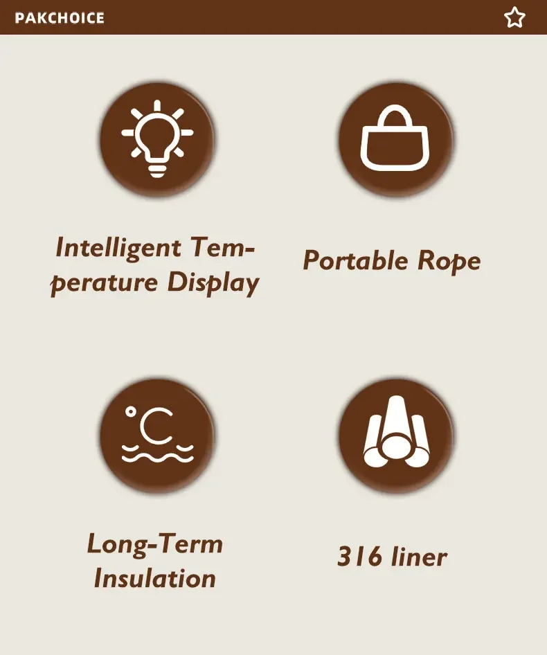 316 Steel LED Temperature Thermos Bottle