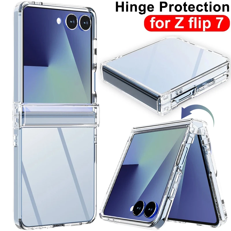 All-Inclusive Hinged Transparent Phone Case with Hinge Protection