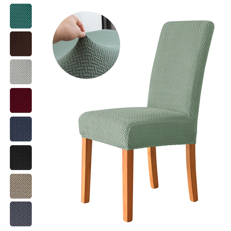 Elastic Dining Chair Cover, chair cover 6 Pieces ,Thick Jacquard Cover for Kitchen, Dining Room, Hotel, cover for Wedding Party