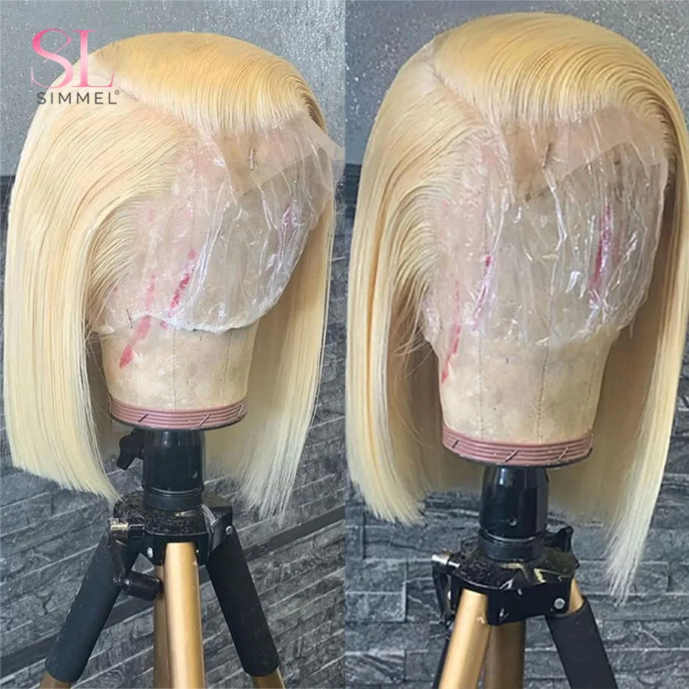 

613 Blonde Lace Front Wig Short Bob Human Hair Wigs Straight Bob Wig Lace Front Human Hair Wigs PrePlucked 13x4 Bob Wig