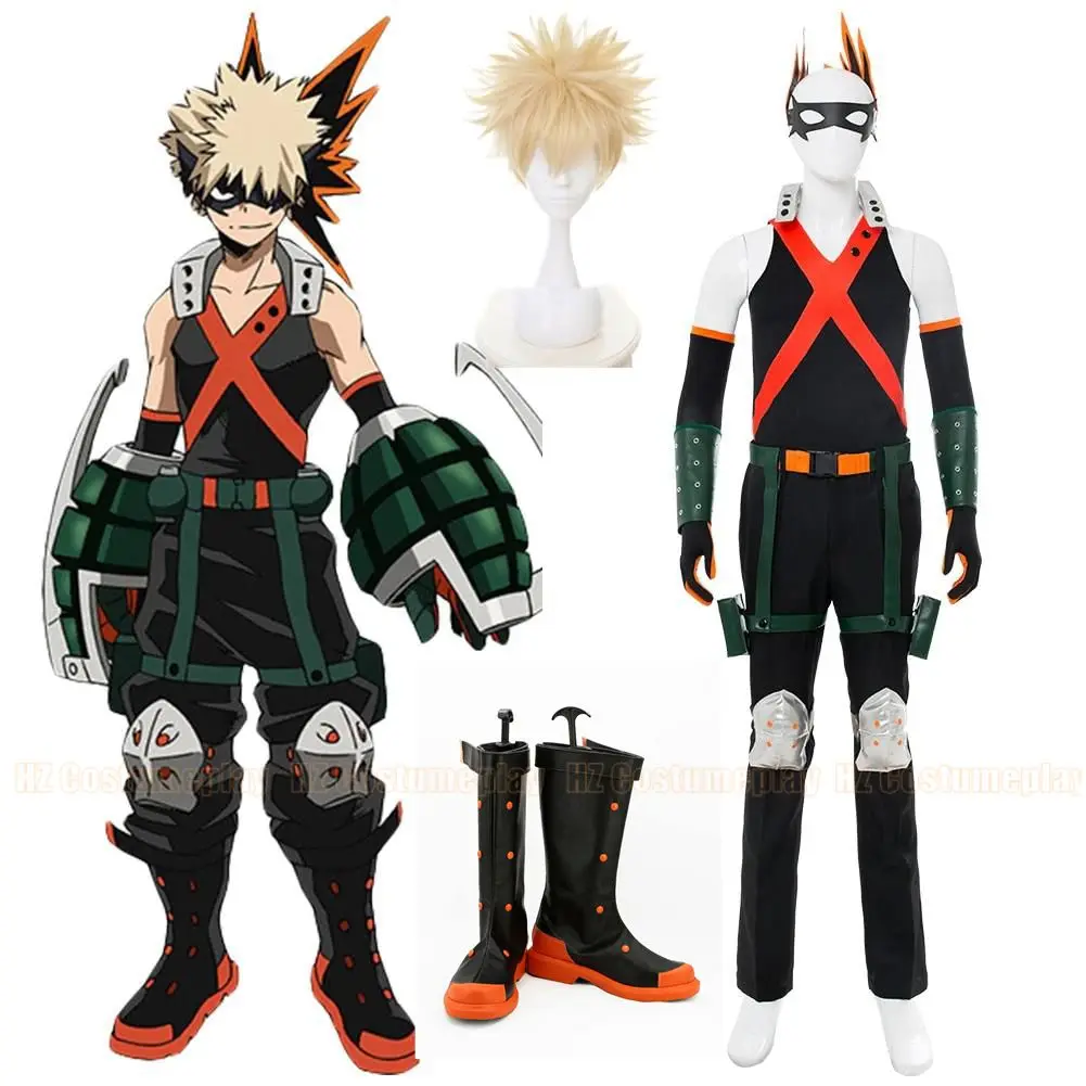 

Anime My Hero Academia Bakugou Katsuki Cosplay Costume Katsuki Bakugo Hero Battle Uniform Suit
