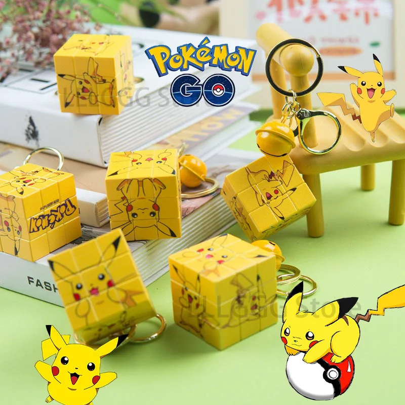 Pokemon Pikachu Portachiavi Cubo Di Rubik Portachiavi Mini Borsa Fascino Cartone Animato Coppia Portachiavi Zainetto Ciondolo Ciondolo Regalo Di Compl