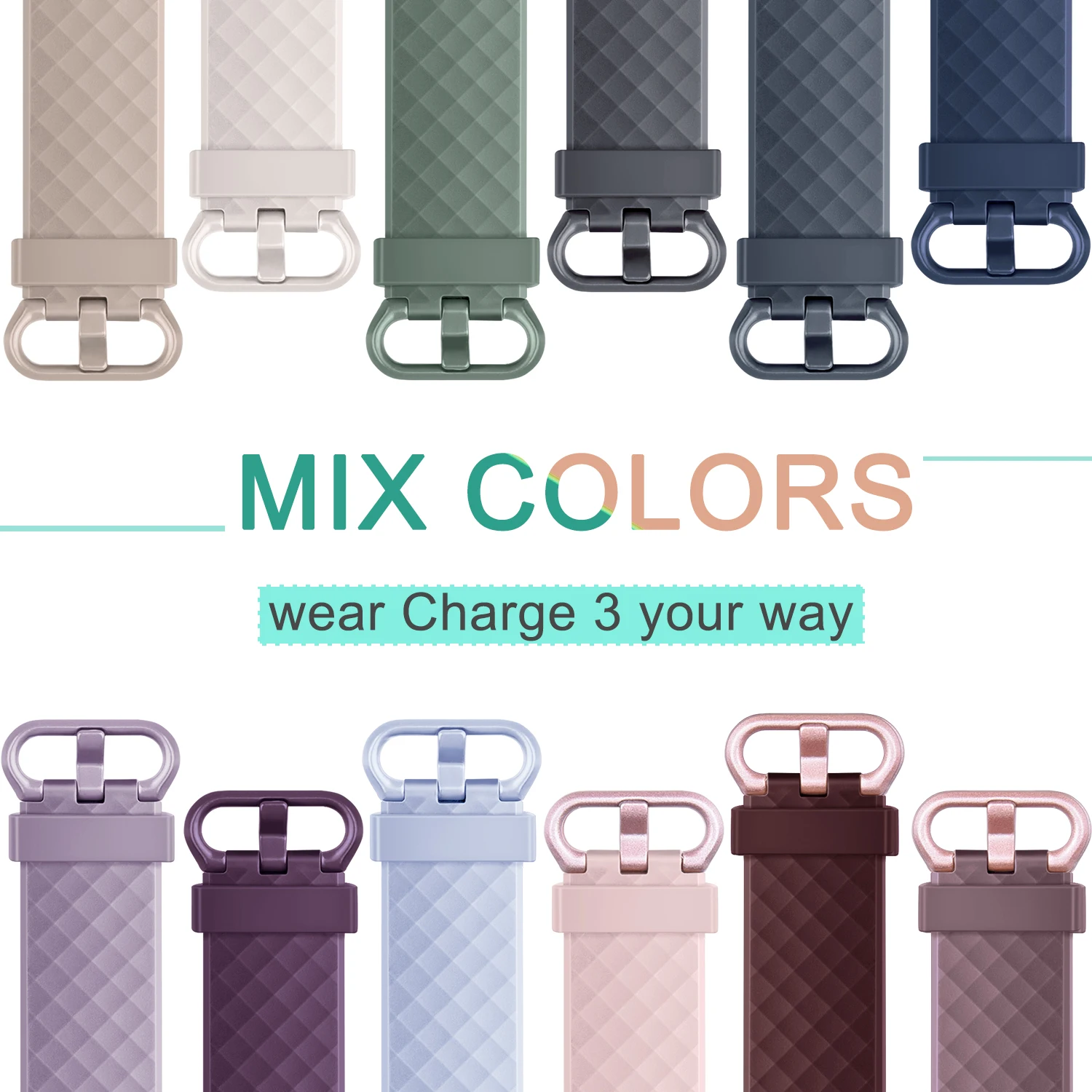 Soft Silicone Strap Bracelet for Fitbit Charge Series - Replacement Wristband