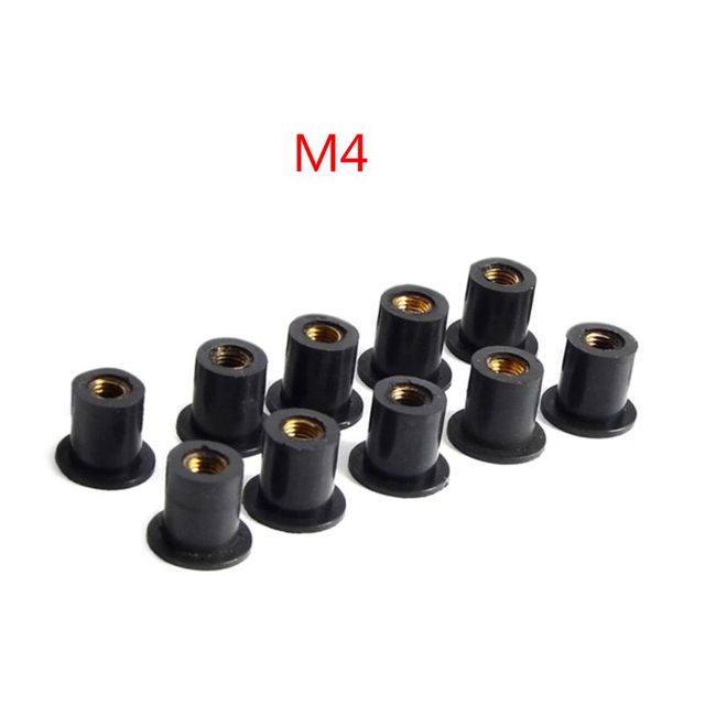 M4/M5/M6 Rubber Well Nuts Blind Fastener Windscreen Windshield Fairing Cowl Fastener Accessories for Motorcycle