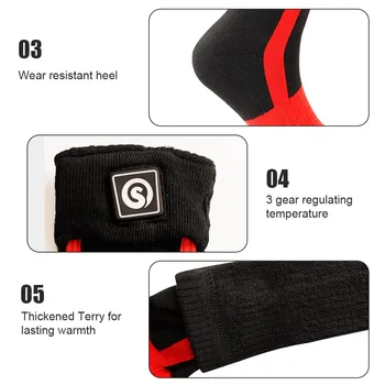 Savior Heated Socks Man Winter Rechargeable Outdoor Sport Thermal Heated Foot Warmer Ski Sports Heated Socks Warm Snowmobile Ski 6