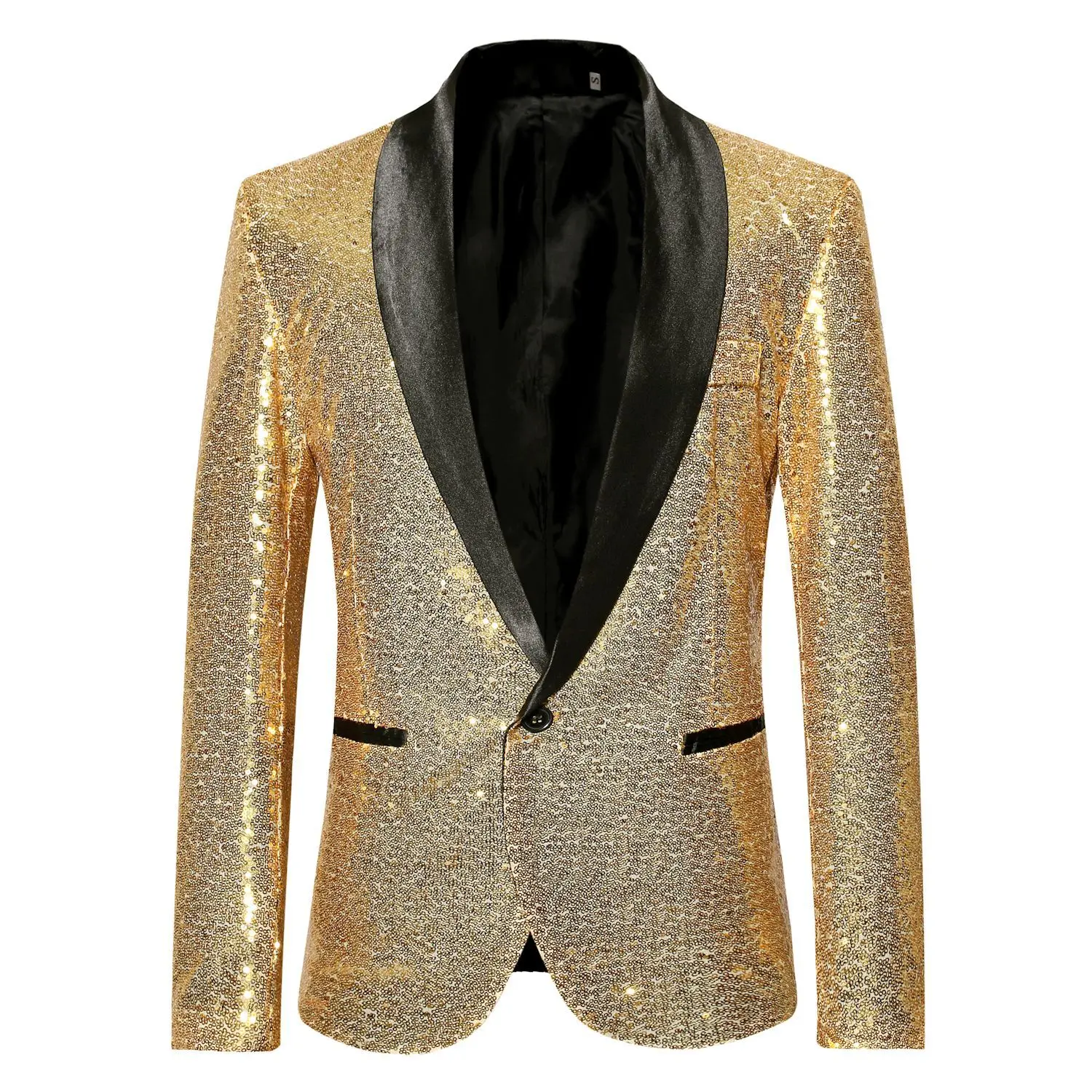 

Блестящие золотые блестки Bling Glitter Blazer Men 2023 Shawl Collar One Button Tuxedo Suits&Blazer Mens Wedding Party Stage Costumes