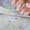 5D Exquisite Daisy Nail Sticker 1sheet Colorful Floral Nail Decal 8*10cm Self-adhesive Luxurious Daisy Nail Art Sticker Decor 9# 2