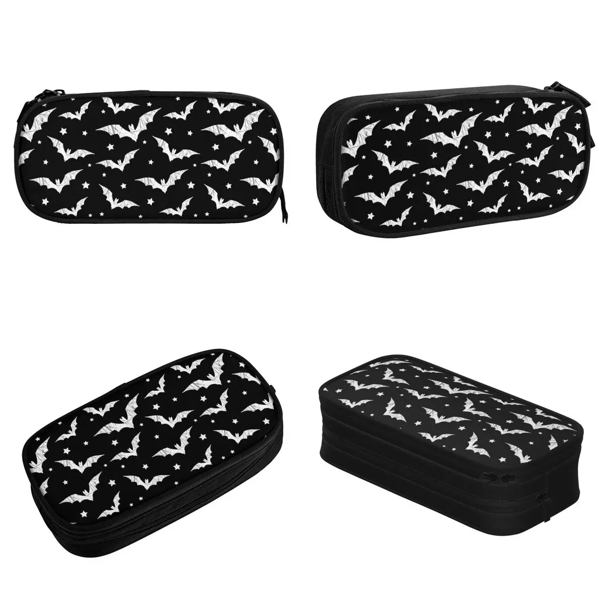 Bat Halloween Gothic Pencil Cases Pencil Pouch Pen Box for Student Big Capacity School Supplies