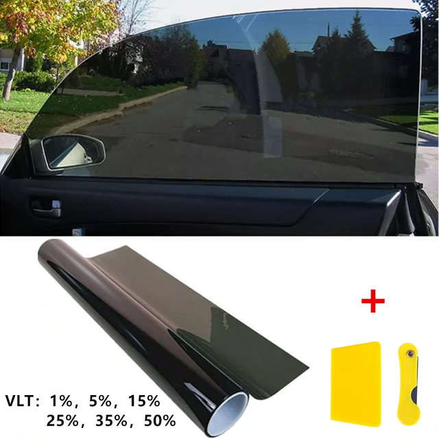 Window Tint Film UV Heat Reflective Home Office Glass Heat Solar UV Protector Sun Shade Film 3Mx50CM VLT Car Body Tint Film 1
