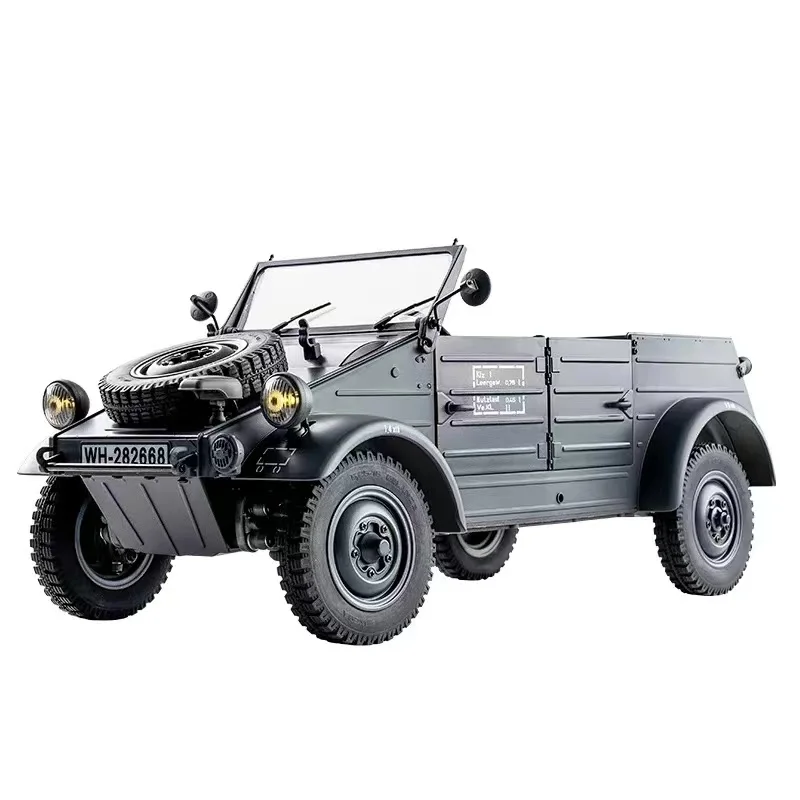 FMSRC 자동차 1:12 타입 82 Kubelwagen 전기 모델, 4 륜 구동 가변 속도 레트로 차량, 2 차 대전 어린이 성인 장난감 선물