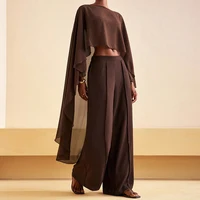 hirigin Châle en mousseline pour femme, cape transparente en maille fluide, poncho court, couvre-robe de soirée, poncho pour mariage et fête 4