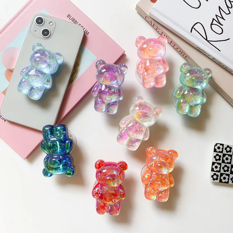 Charming 3D Glitter Bear Phone Stand & Grip Tok Bracket