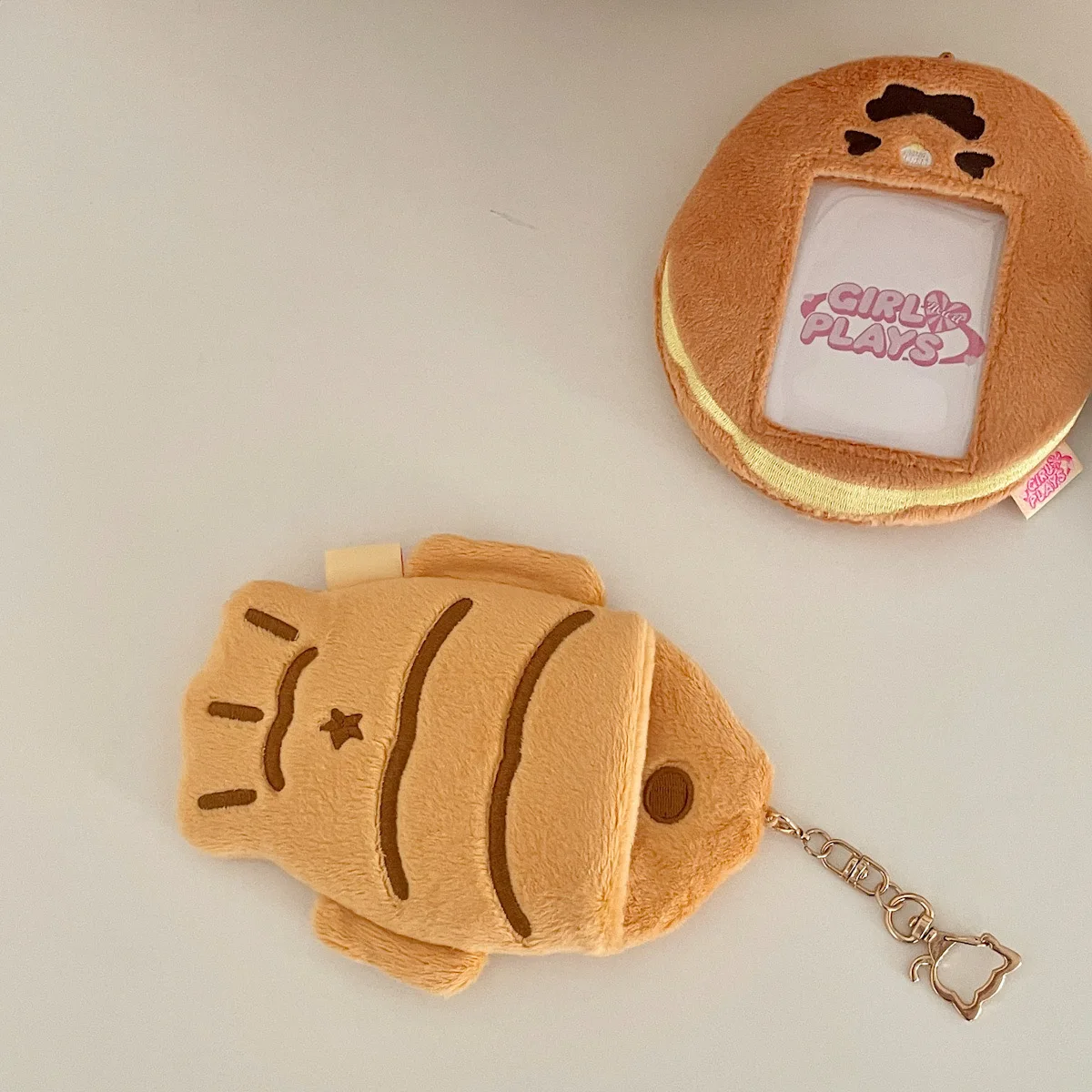 MINKYS Kawaii Food Series Fluffy 3 inch Kpop Photocard Holder Photo Card Holder Bag Pendant School Stationery 2