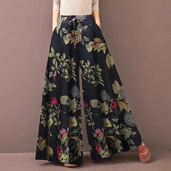 Boho Floral Wide-Leg Pants 1