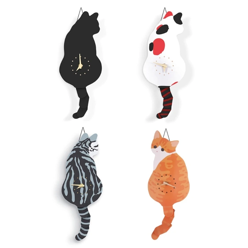 

for Creative Wall Clock Naughty for Cat Wag Tail Clocks for Home Decoration Cloc