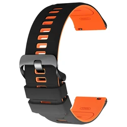 Two - Tone Silicone Sport Wristband - 22mm Replacement Strap - 1pcs 22mm (Black Orange2)