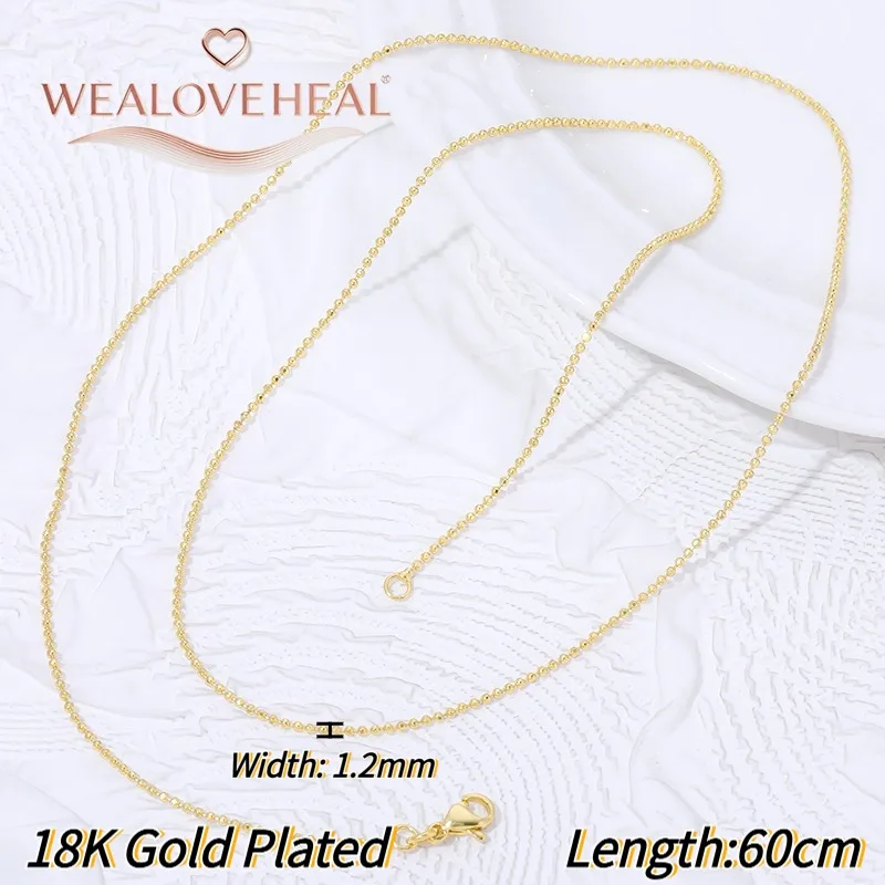18 Karat vergoldete Messing-Schlangenketten für Damen und Herren, 60 cm lange Ketten für DIY-Schmuckherstellung. – Detail 21