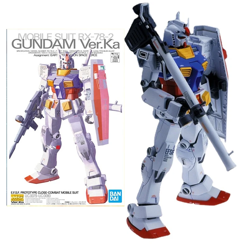 Bandai Genuine Gundam Model Kit Anime Figure Mg 1/100 Rx-78-2 Ver. Collezione Ka Gunpla Anime Action Figure Giocattoli Per Bambini