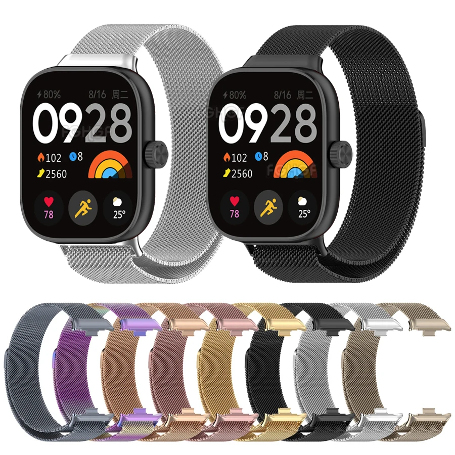 

Stainless Steel Milanese Loop Strap For Redmi Watch 4 Magnetic Bracelet For Xiaomi Redmi Watch 4 Wristband Correa Accessories