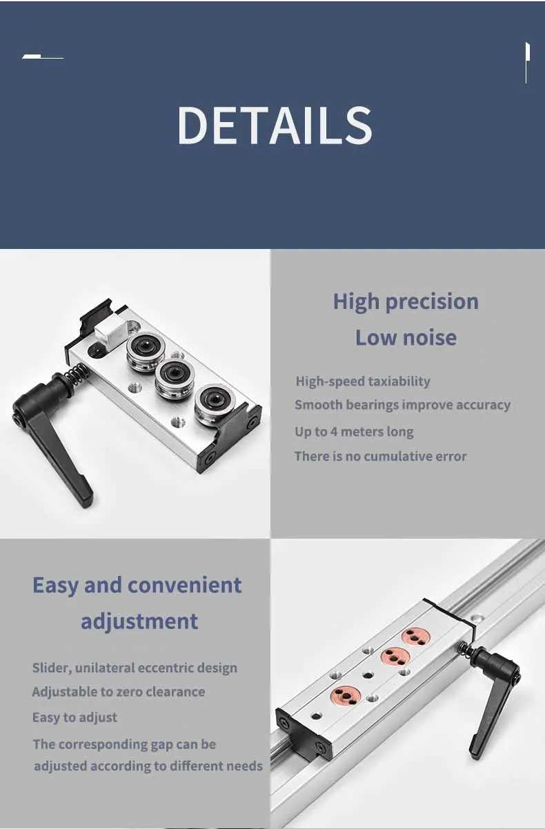 1PC Integrierte Dual-Achsen Linearführung SGR10 SGR15N 1200-2500mm + 1PC Roller Gleitblock SGB10/15N mit 3/4/5 Rad Locking Teile – Detail 13