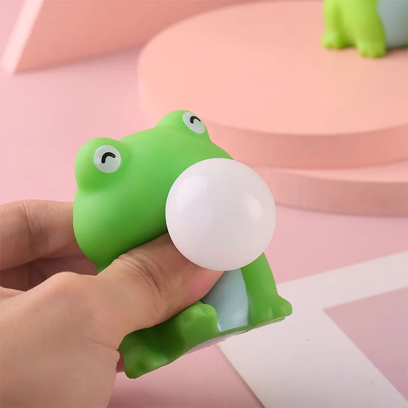 Squeezing Blowing Bubbles Frog Fidget Toys Stress Reliefing Lovely Gif