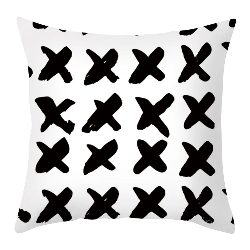 

Nordic Letter Geometry Throw Pillow Case Art Cushion Cover Short Plush Car Decor Home Decoration 45*45CM Decorative Pillowcase