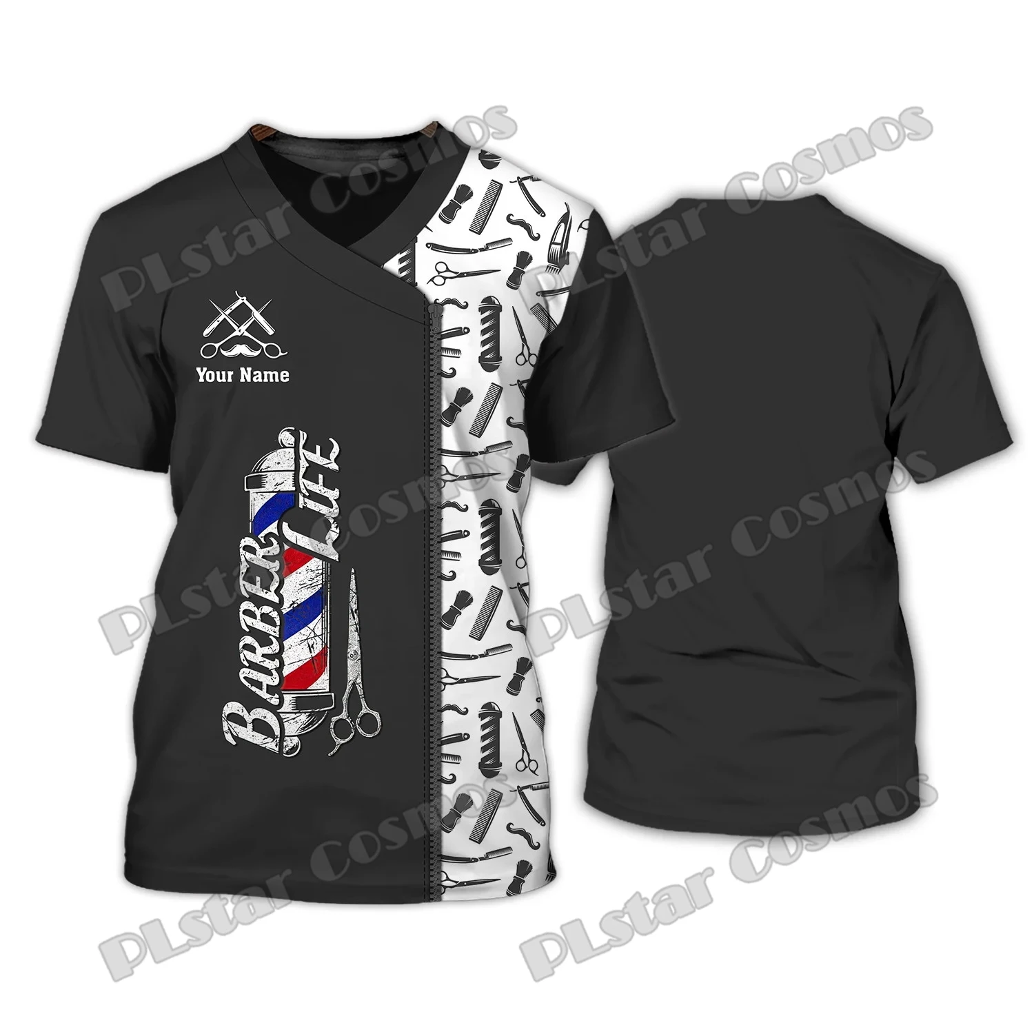Friseur Leben T-Shirt Friseur Muster benutzer definierten Namen 3d gedruckt Herren T-Shirt Sommer Unisex lässig cool T-Shirt [Nicht-Arbeits kleidung] dw223 – Detail 9