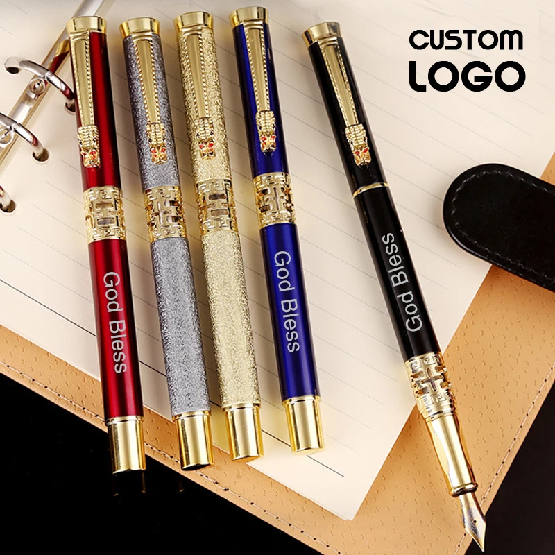 Antique Metal Ballpoint Pen Hollow Faucet Signature Pen Custom Logo Fountain Pen School Teacher Gift Stationery Office Supplies 12v 110db vintage oo ga oogah classical horn for ford model antique old style school t ford chrome car motorbike