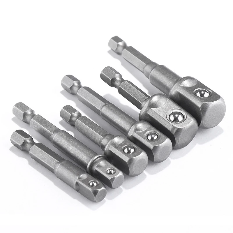 Screwdriver Adapter 3PC Hexagonal Handle Natural Color Extension Rod 50mm 1/2 3/8 Square Head 1/4 Sleeve Electric Tool Accessori