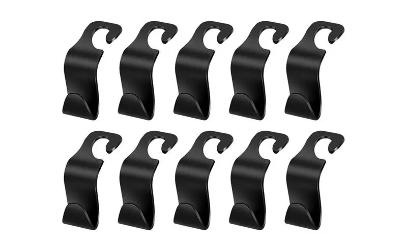 

10 Pcs Portable Car Headrest Hooks Stylish Design Auto Fastener Clip Multifunctional Vehicles Back Seat Storage hook for Bags