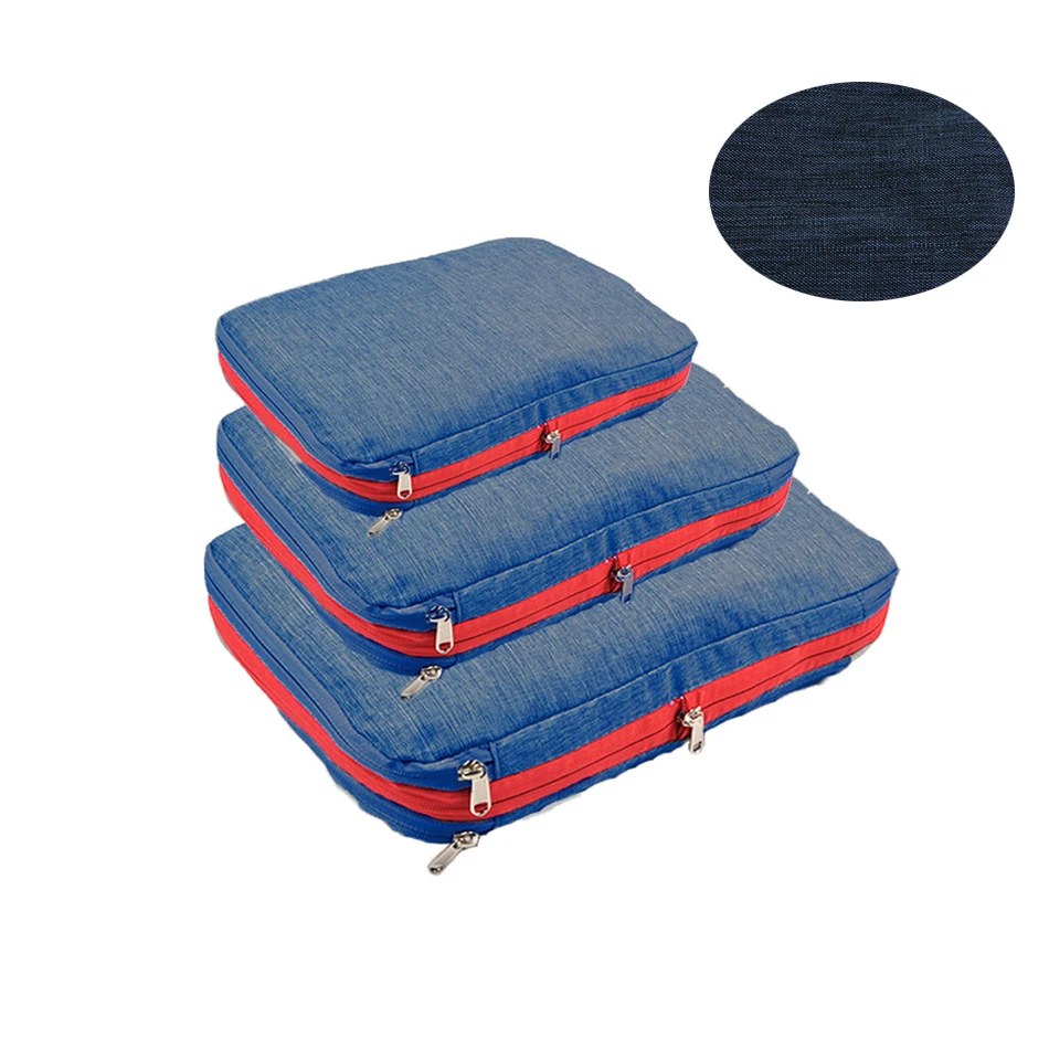 Set 8 Cubi Da Imballaggio Per Valigia, Organizer Da Viaggio In Tessuto Oxford, Con Borsa Scarpe E Necessaire - 2